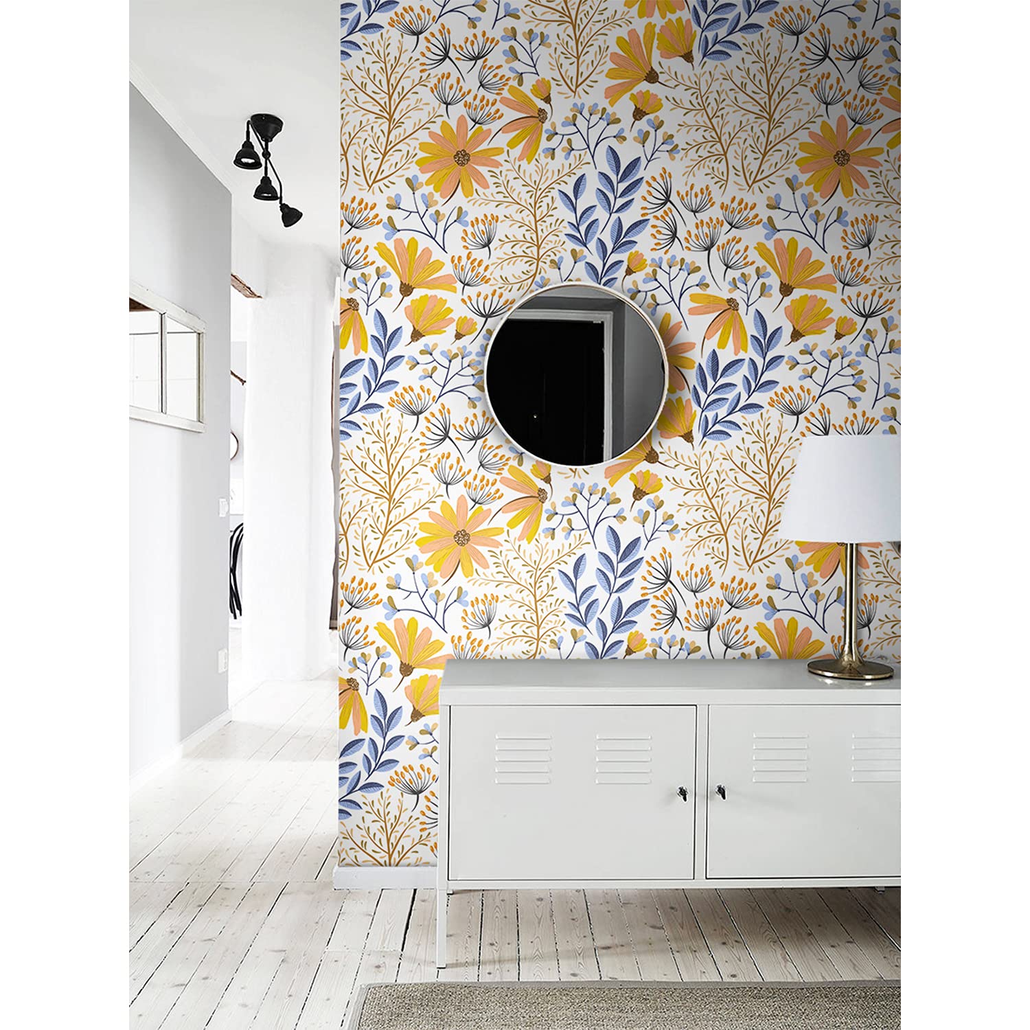 Papier peint intissé pour masquer les imperfections murales motif floral printemps 250x250