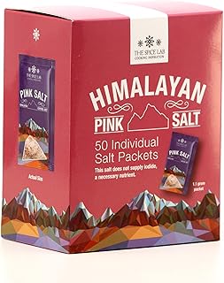 Sponsored Ad - The Spice Lab Himalayan Pink Salt - Fine - 50 Salt Packets- Gourmet Pure Crystal - Pink Himalayan Salt is N...