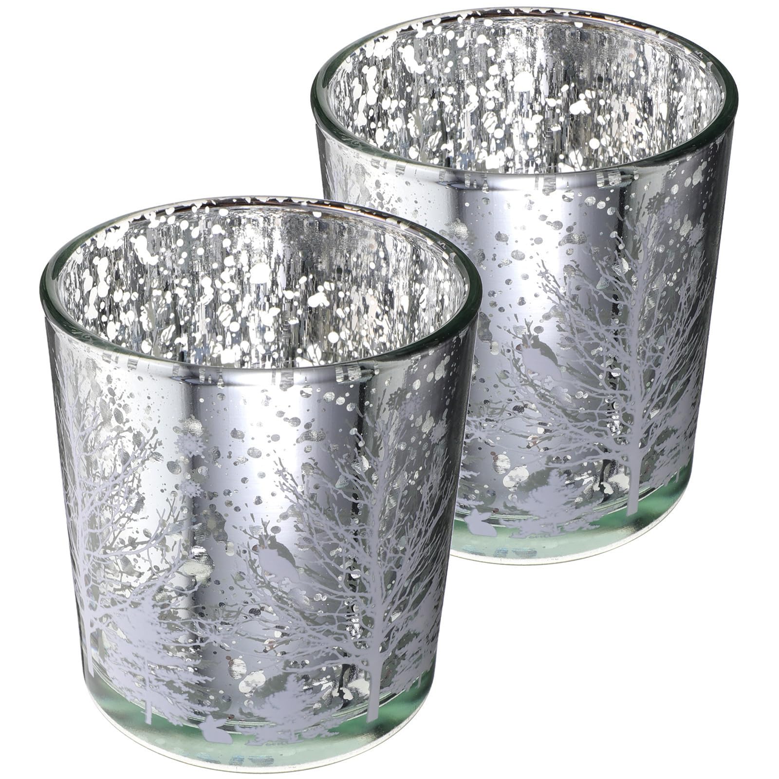 Toyvian 10 Unidades Candelabro de Cristal Navideño Diseño de Árbol, Plata