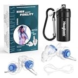 2 Pairs Concert Ear Plugs, Hearprotek Reusable High Fidelity Noise Reduction Music Ear Plugs for Ear Protection-Soft Hearing Protection Earplugs for Concerts, Musicians, Events (Petite Size)