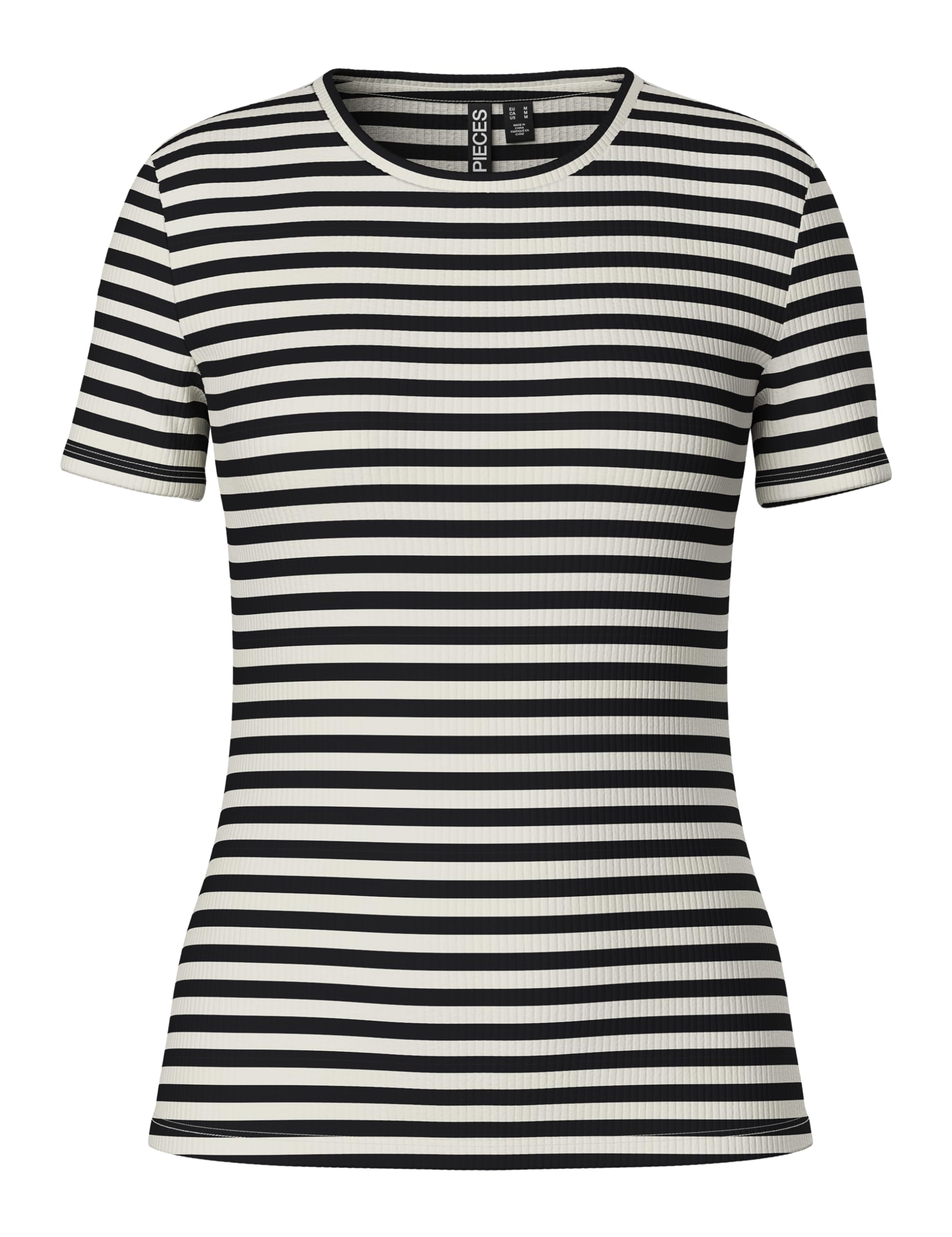 PIECES Women's Pcruka SS Top Noos Bc, Cloud Dancer, S