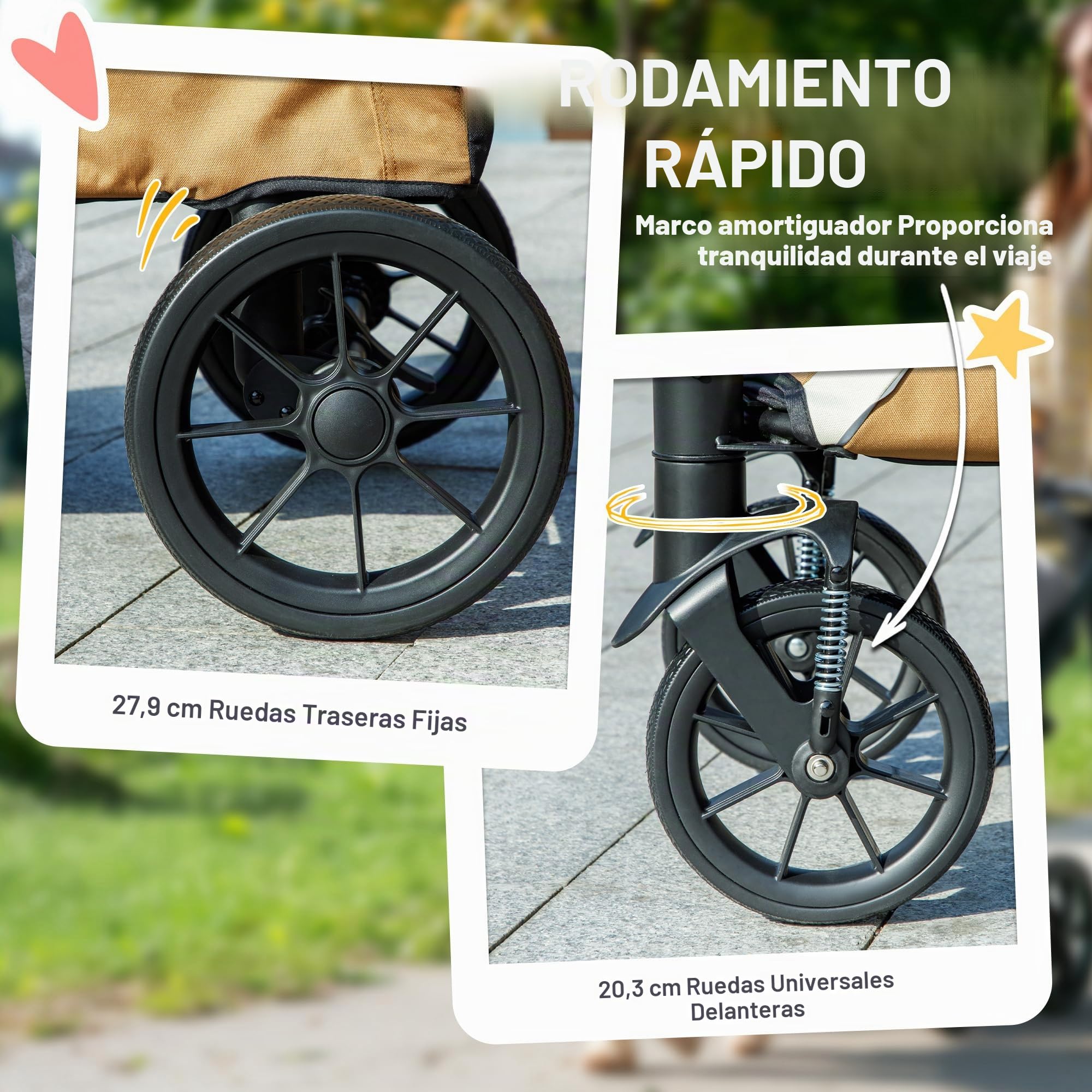 PawHut Silla de Paseo Plegable para Perros Grandes y Gatos de 30 kg con Cojines de Malla, Ventanas, Puertas, Bolsa de Almacenamiento y Correas