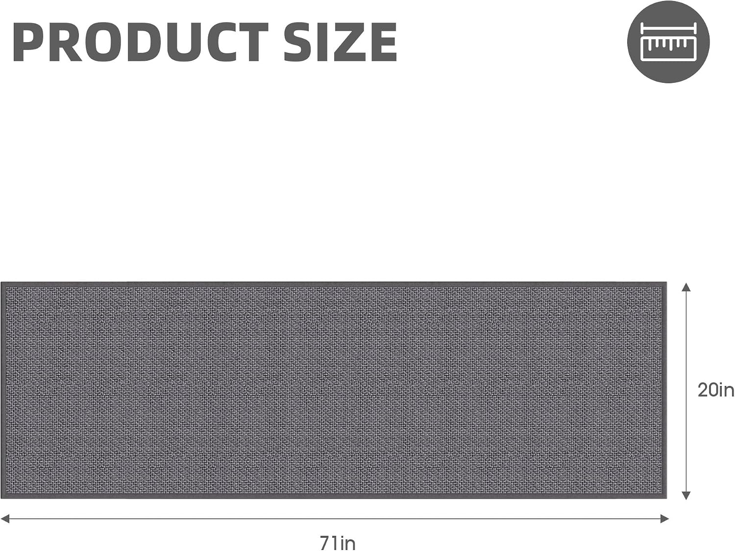 Kitchen Mats for Floor - Kitchen Rugs Non Slip Washable 20"x71", Grey