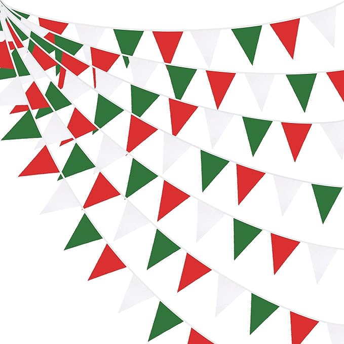 32Ft Red Green White Banner Party Decorations Christmas