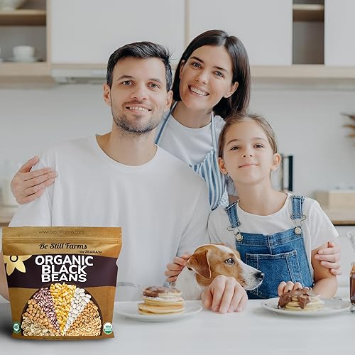 Miniatura 6 de Be Still Farms Frijoles negros orgánicos secos (4.8 libras) - Frijoles secos de tortuga a granel - Ideal para sopa, salsa, ensaladas - Alto en