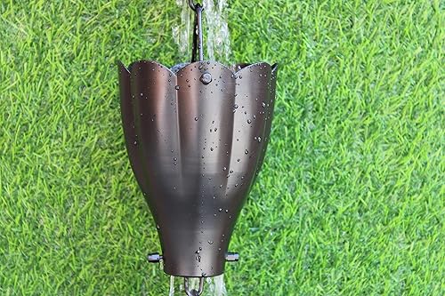 Miniatura 4 de KAM Home XL - Cadena de lluvia de aluminio con kit de instalación (negro, 8.5)