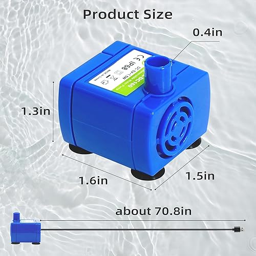 Miniatura 6 de IP68 DR-DC160 Bomba de agua sumergible para gatos Bomba de fuente de agua para cerámica Tritone, acero inoxidable, fuentes redondas para gatos,