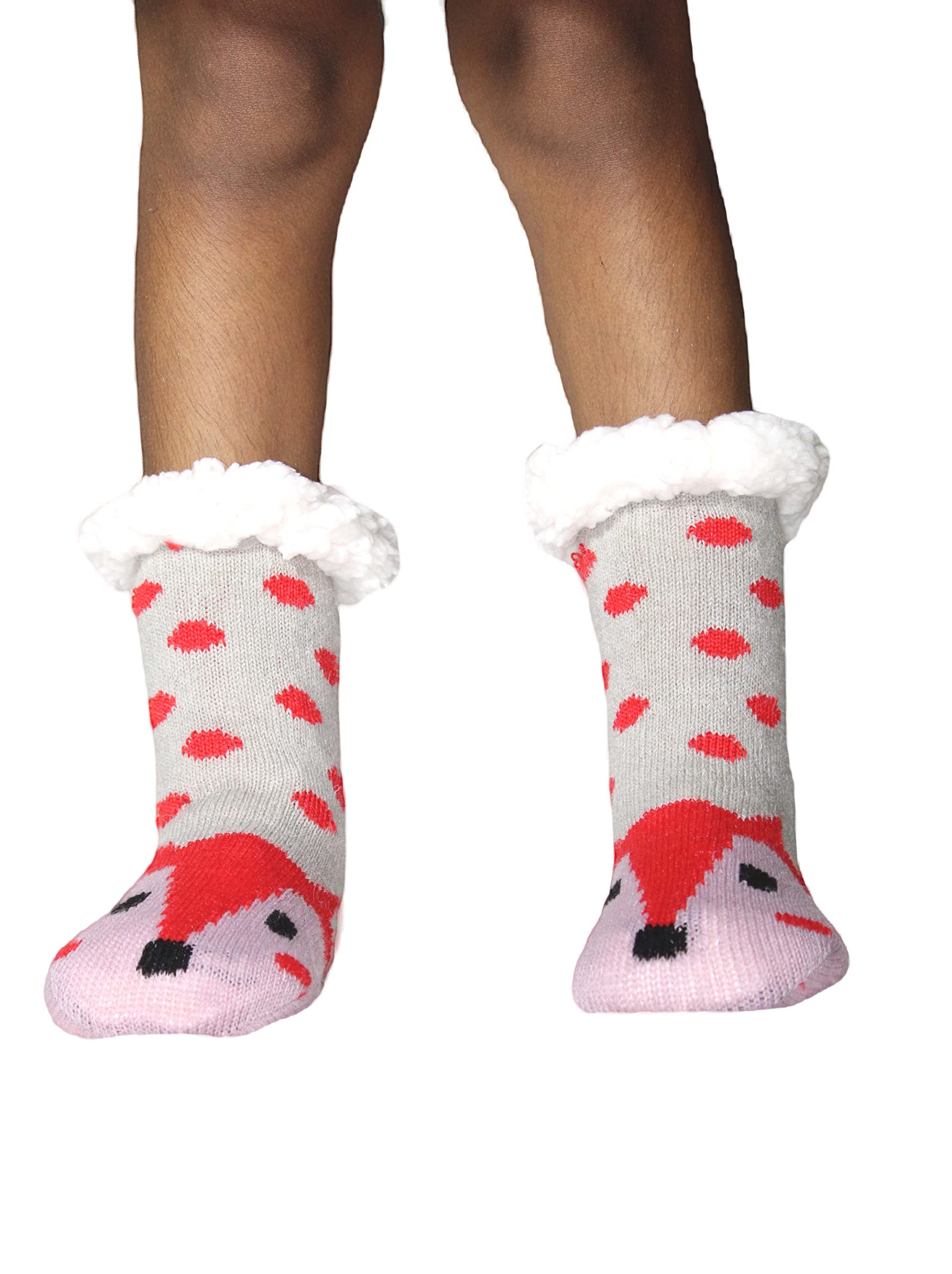 CHACKOBaby Boys/Girls/Infants Winter Warm Socks Gentle Grip Thermal Animated Cartoon Design_Pack OF 01_Sck004(3-7 Years)