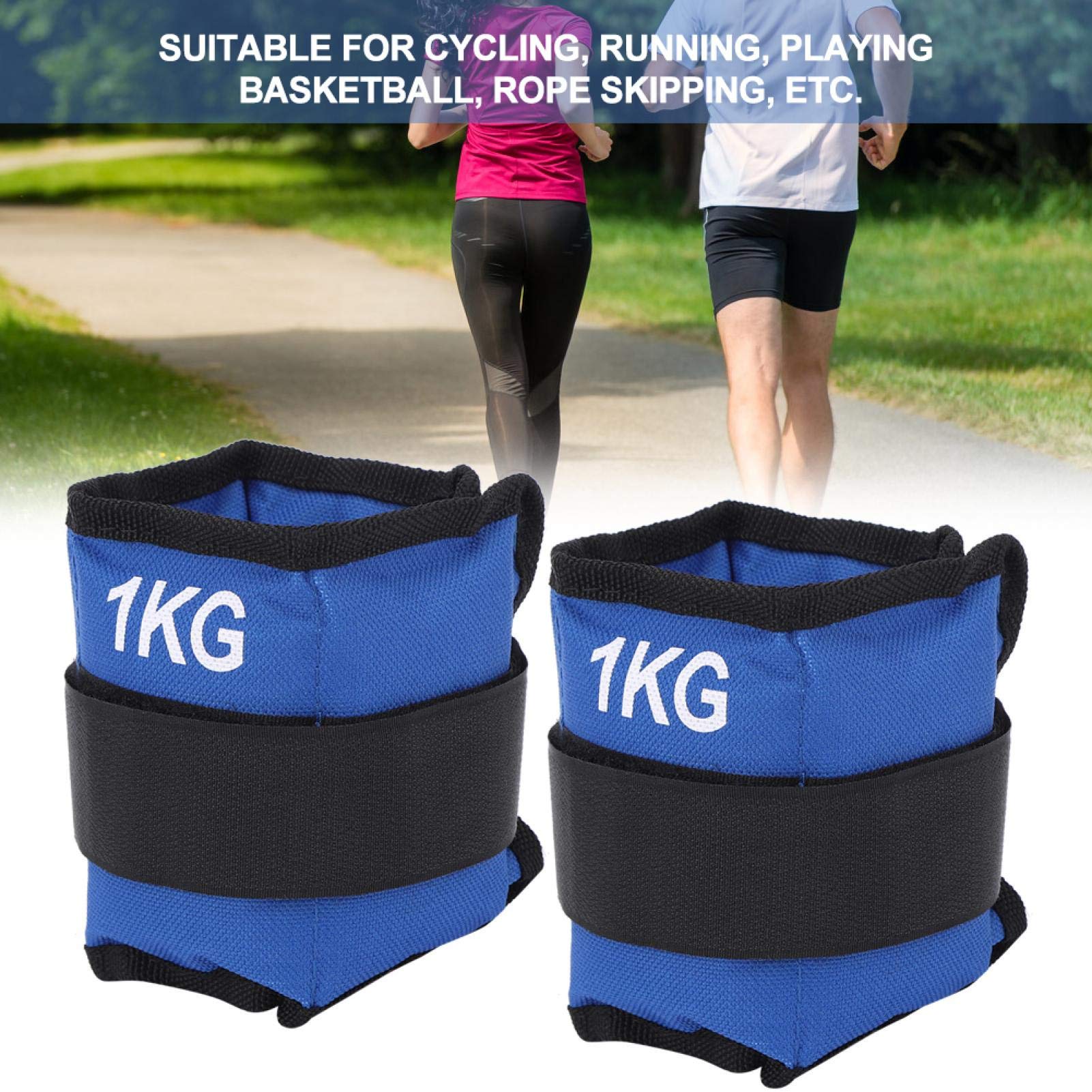 JJ. Accessory Lot De 2 Sacs De Sable 1 Kg – Bandes De Poids Pour Chevilles/poignets, Bleu, 30x12 Cm, Pour Fitness Et Cardio