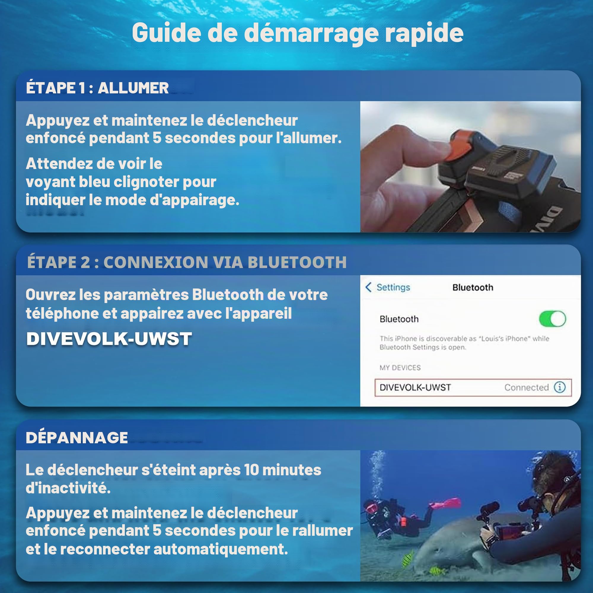DIVEVOLK Obturateur externe sous-marin pour boîtier Seatouch 4 Max Plus