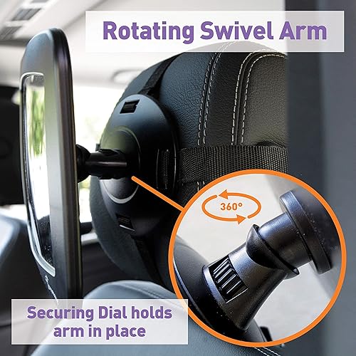 Miniatura 5 de Dreambaby Espejo de coche de bebé ajustable de 360  Gran angular, visión clara, espejo infantil para asiento trasero para automóvil