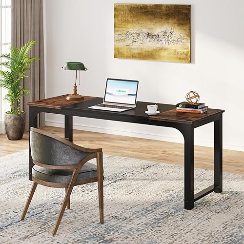 Miniatura 146 de Tribesigns - Escritorio para computadora, escritorio de oficina grande de 63 pulgadas, mesa de estudio, estación de trabajo para oficina en casa,