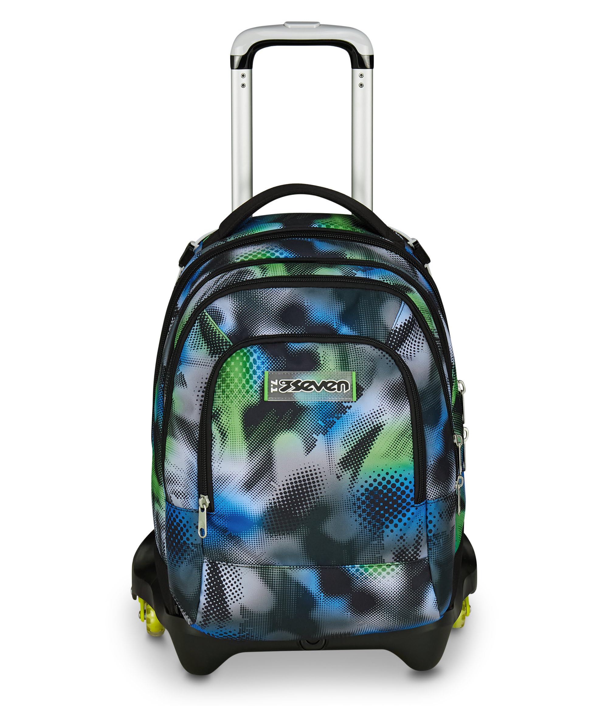 Seven Trolley Scuola Jack 3 Ruote Detach Write Down, Grigio, Zaino Con Carrello Sganciabile Da 37 Litri, Tasca Borraccia, Zainetto Staccabile, Multiuso e Spazioso, Per Scuola Elementare e Media,