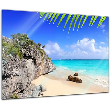 Glasbild Tulum Mexiko Karibik 80x60 Cm Deko Glas Wandbild Aus Glas Bild Auf Glas Moderne Glasbilder Glasfoto Echtglas Kein Acryl Handmade Amazon De Deko Glas Bilder