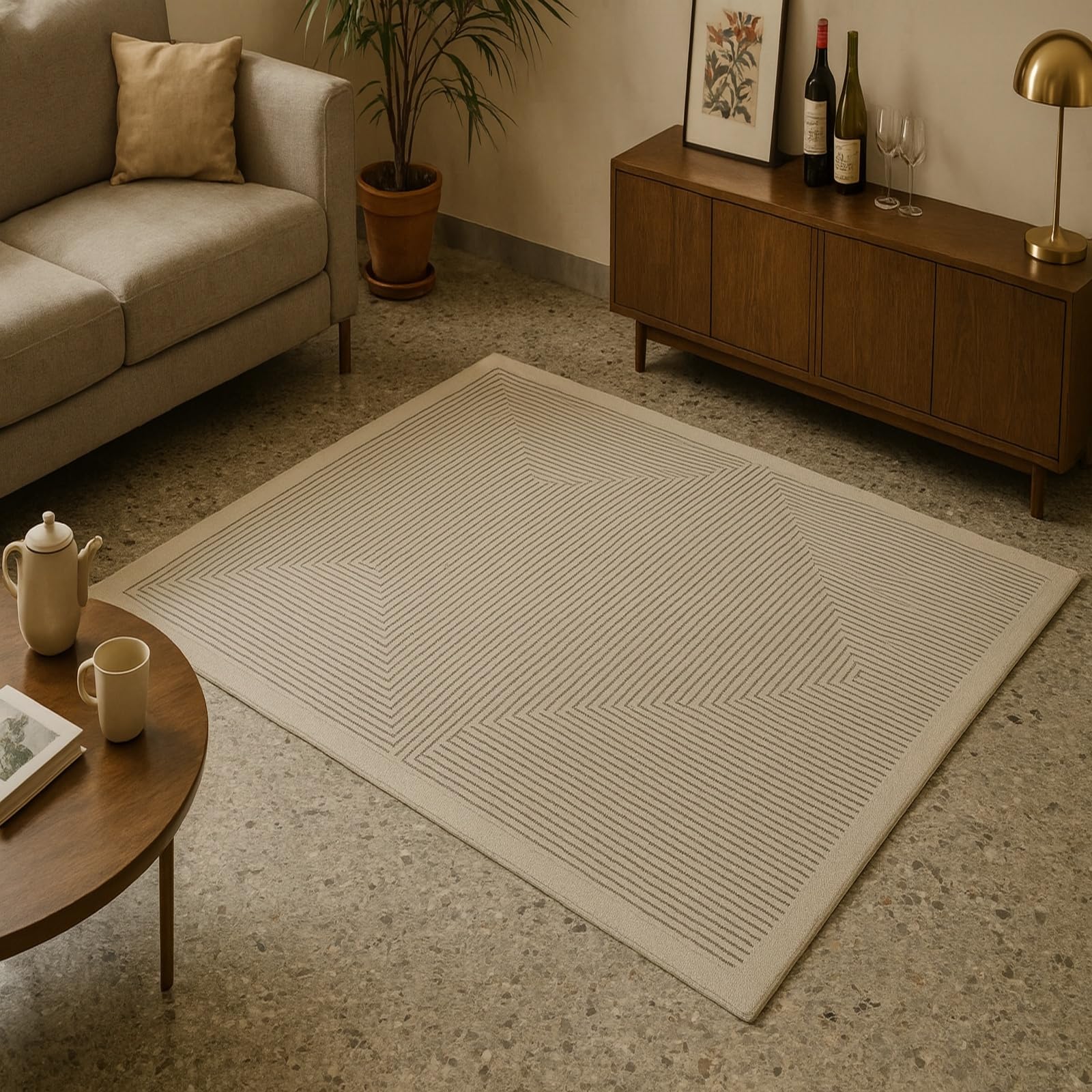Tapis moelleux de qualité supérieure 200x290 cm au style géométrique