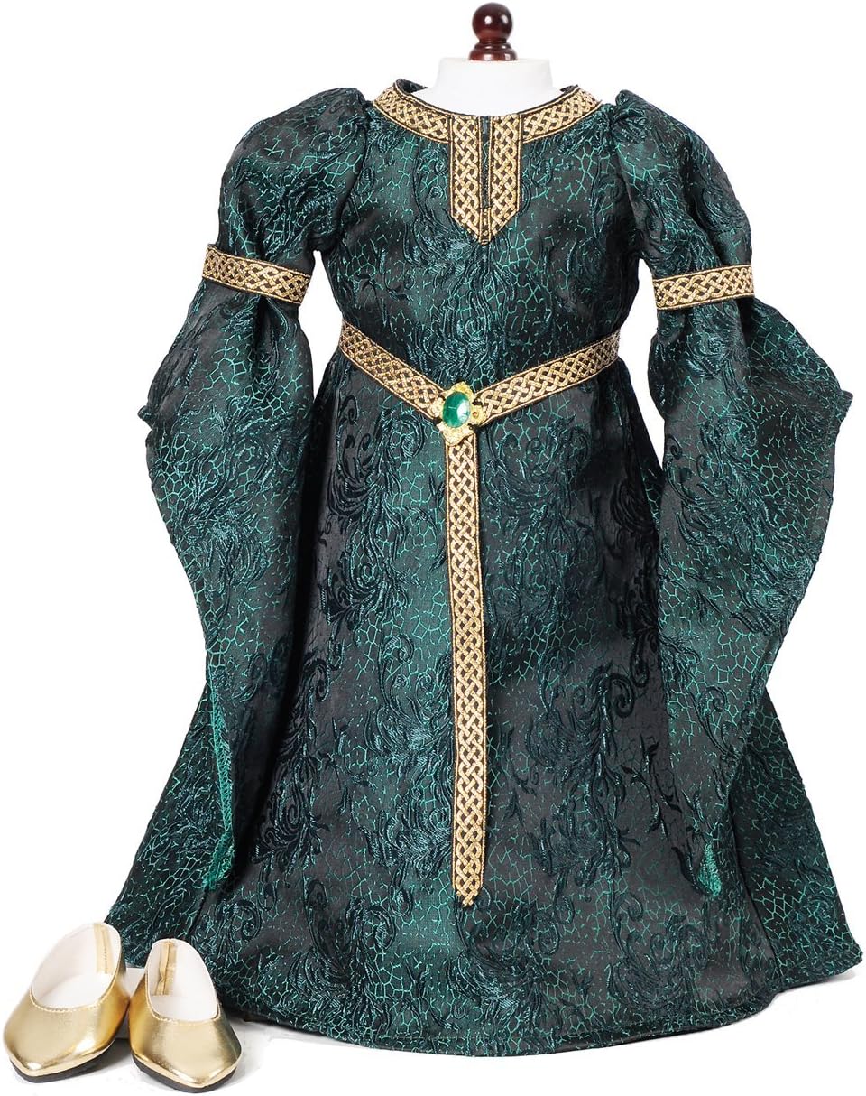 Celtic Princess Medieval Dress and Shoes Fits 18" American Girl Dolls