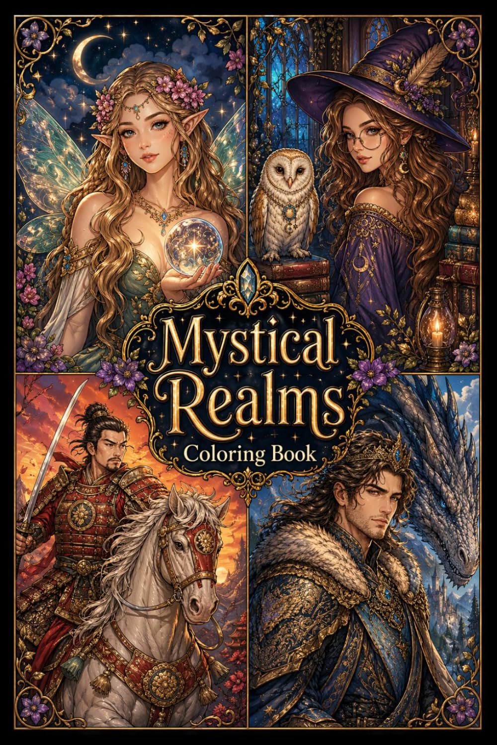 Mystical Realms Coloring Book: Libro para colorear