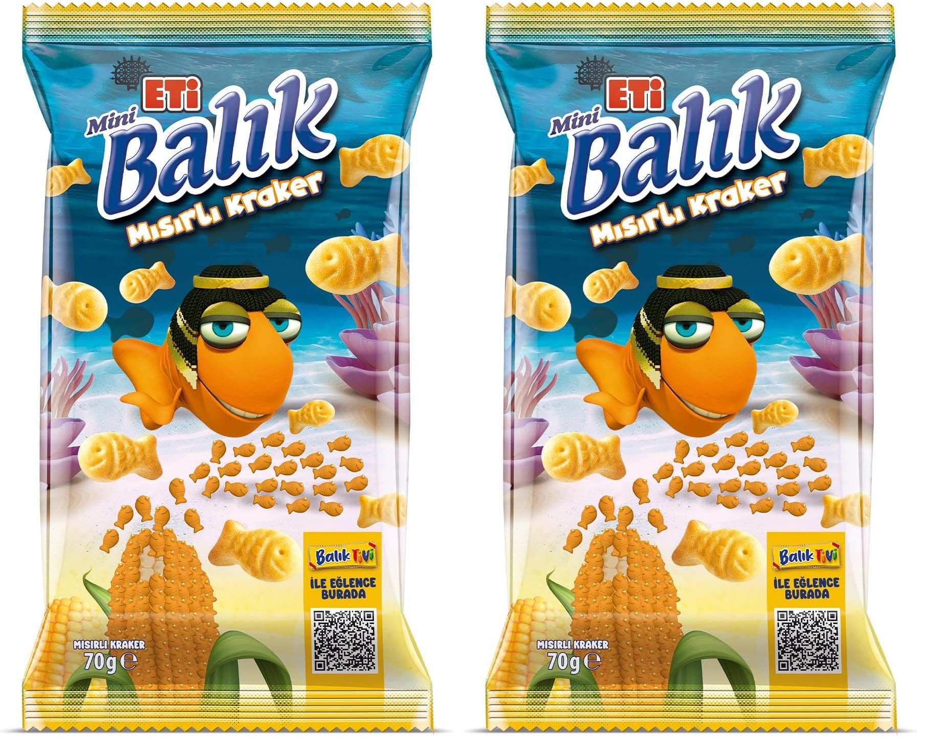 Eti Balık Mini Mısırlı Kraker 70 g 2li paket
