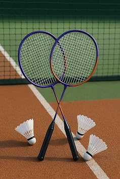 Leyaton Çantalı Badminton Seti 2 Raket 3 Top Mor-Turuncu, Tek Ebat, 593822179148SYTM, renkli