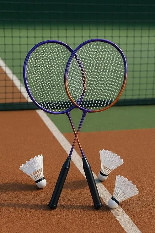 Leyaton Çantalı Badminton Seti 2 Raket 3 Top Mor-Turuncu, Tek Ebat, 593822179148SYTM, renkli