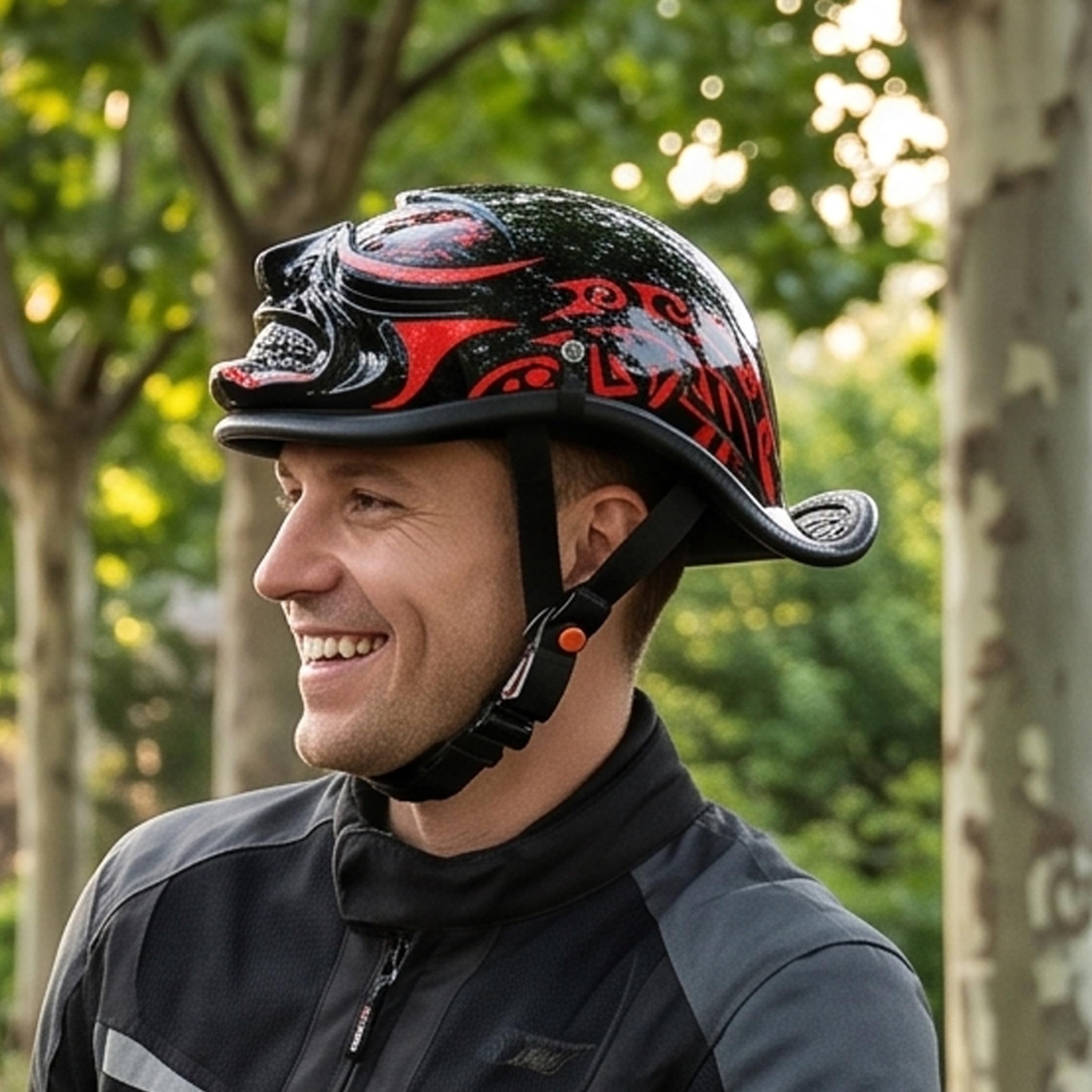 Demi-Casque de à Visage Ouvert pour Hommes et Femmes, Casque de Scooter cyclomoteur Cruiser Chopper, équipement d'équitation léger et Respirant