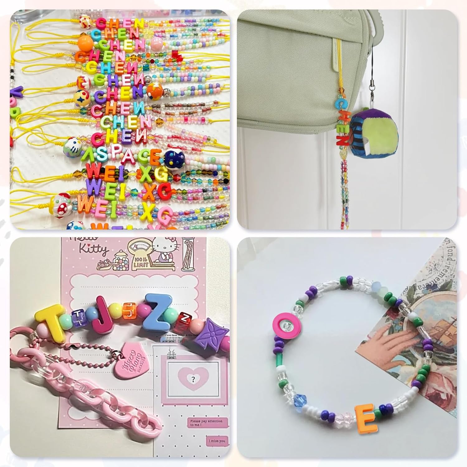 200pcs A-Z Large Alphabet Letter Beads with Box, Christmas Gifts for Kids, Big Hole Plastic Loose Beads for Jewelry Making, Bracelets, Keychains, Arts and Crafts Supplies for Girls and Boys - Image 6