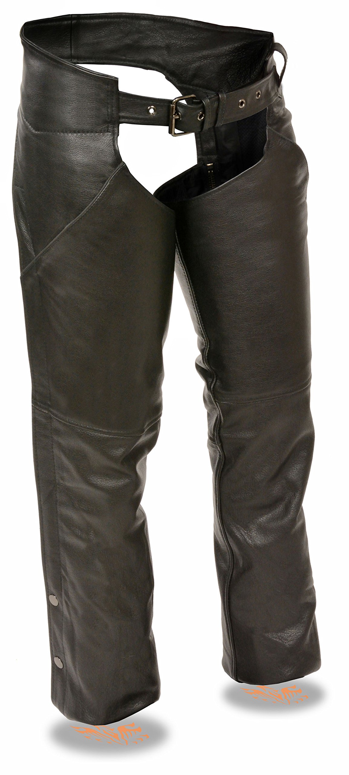 Milwaukee Leather Ladies Hip Pocket Leather Chap (Black, S)