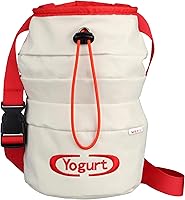 Mefu Chalk Bag for Rock Climbing & Bouldering - Asian Yogurt Cup Design, Fleece Liner, Quick-Clip Belt, Zipper Pocket, Brush Holder