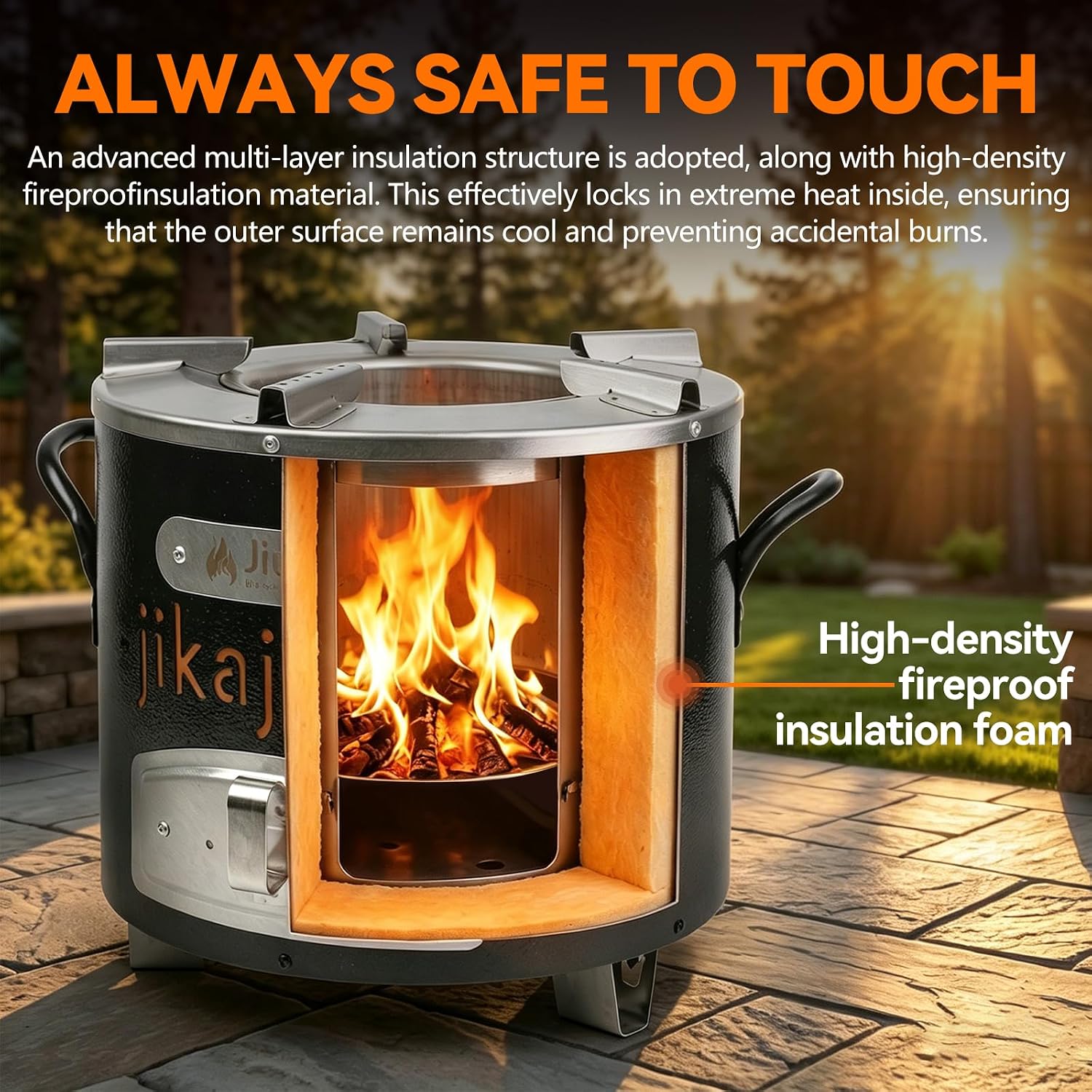 26CM Portable Rocket Stove, Efficient Charcoal Stove & Coal Stove for Outdoor Cooking, Camping BBQ, Fogon de Carbon para Cuba