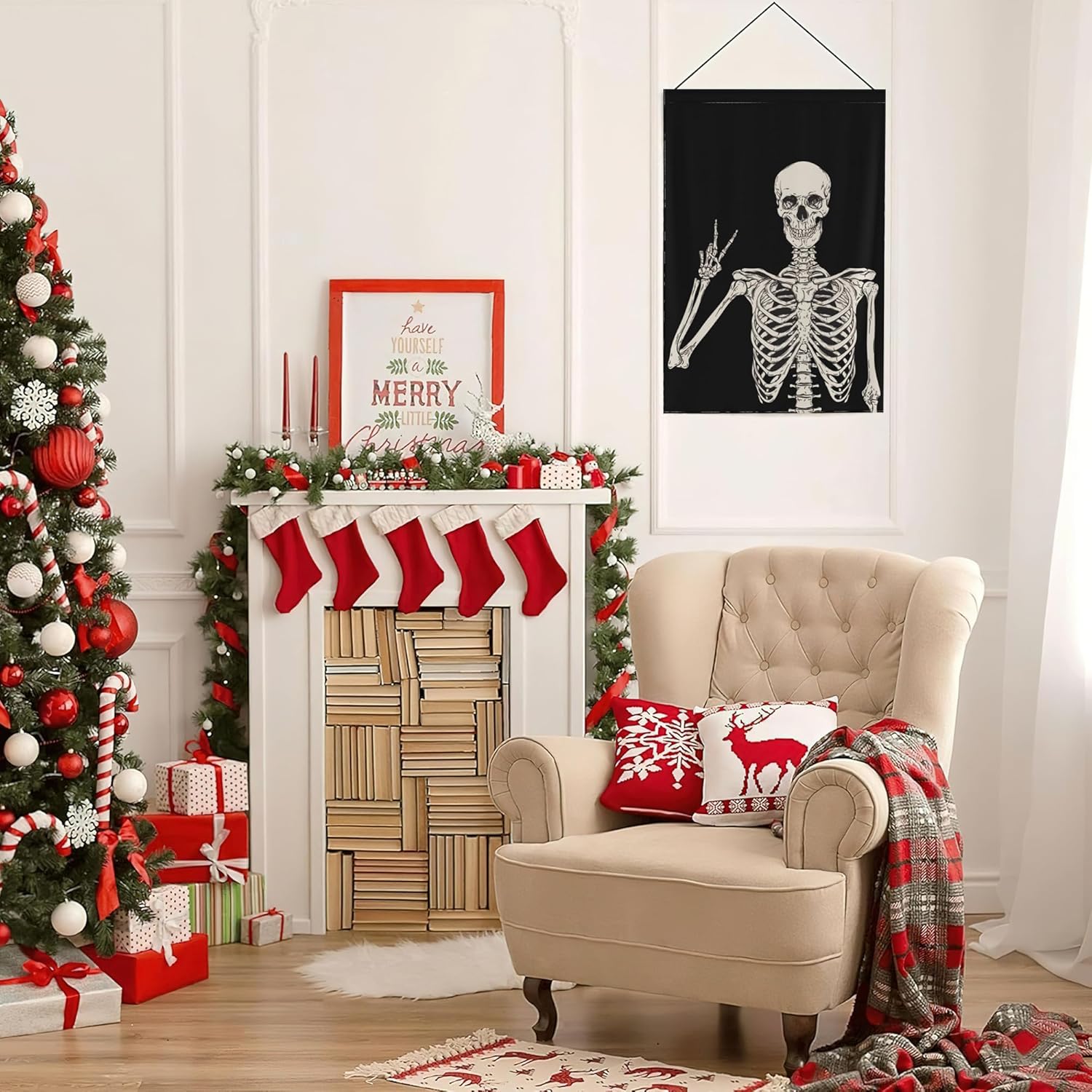 Skull Garden Flag Vertical Double Sided 12x18inch Funny Skeleton Small Garden Flag for Outside Farmhouse Seasonal Holiday Yard Decor - Image 7