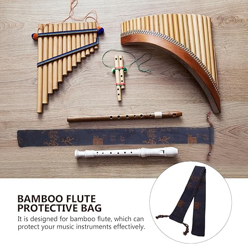 Miniatura 9 de WHAMVOX Braces - Bolsa de bambú para flauta con soporte, bolsa de almacenamiento para flauta nativa americana, flauta de algodón, bolsas y estuches