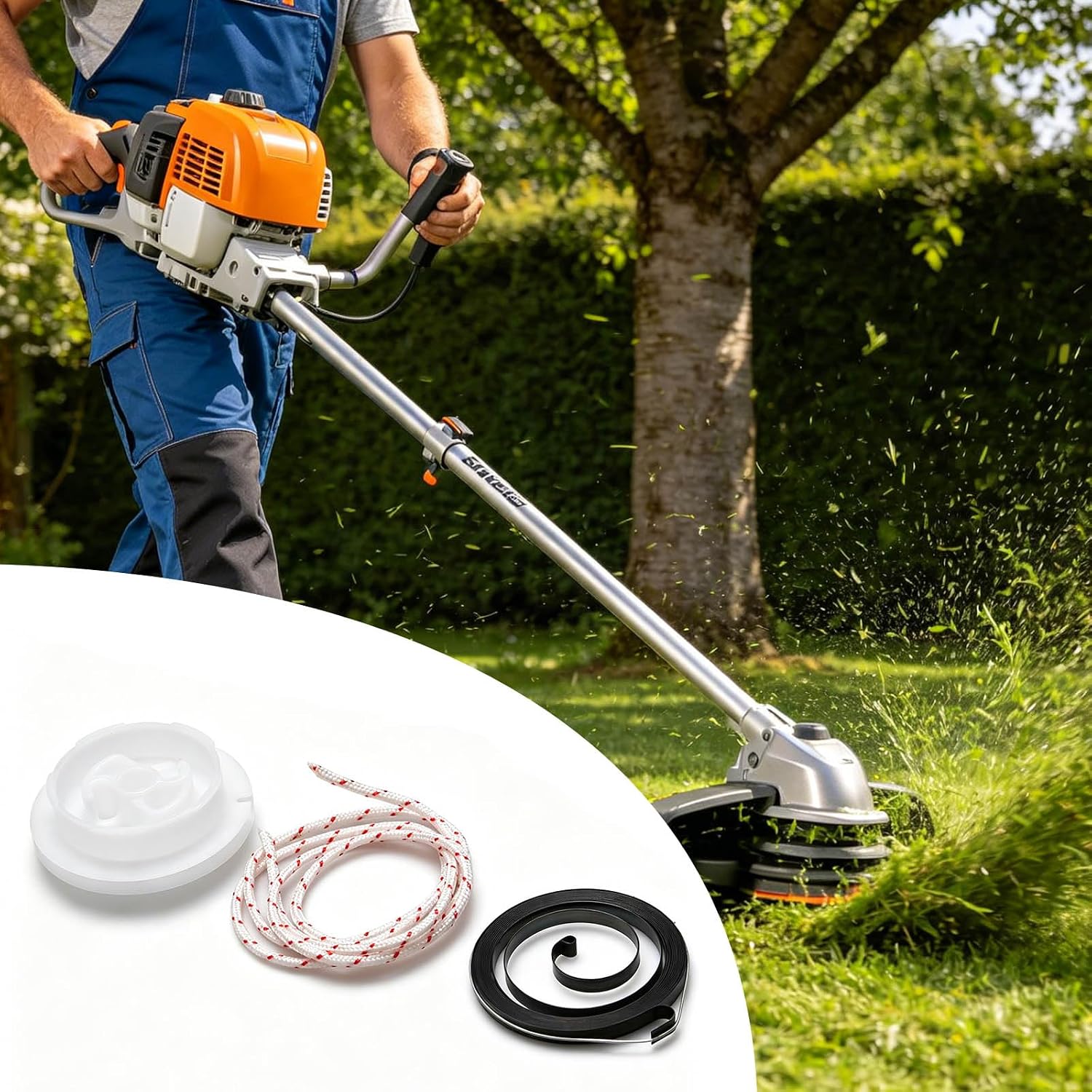 Recoil Starter Rope and Pulley Kit Compatible for Stihl FC55 FS55 FS45 FS46 FS38 KM55 Trimmers image 4