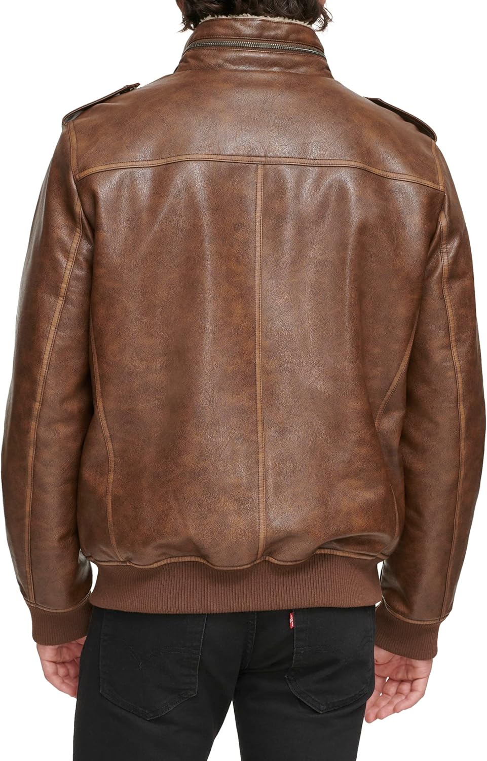 Levi's Men's Vintage Deer Faux Leather Aviator Bomber (Standard and Big & Tall) - Image 4
