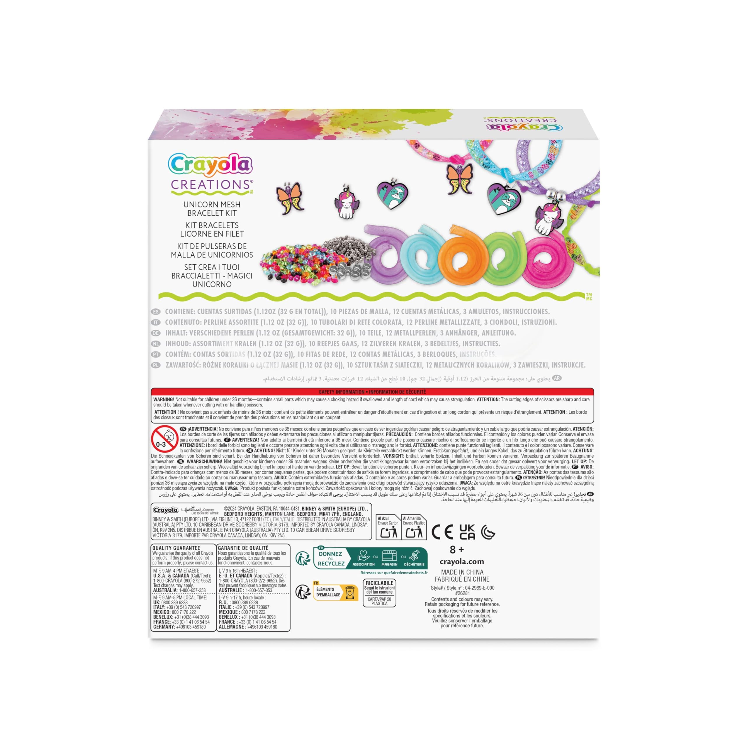 Crayola - Make Your Own Unicorn Set Magiczne bransoletki, twórcza aktywność i prezent dla dziewczynek w wieku od 8 lat
