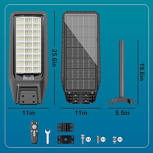Miniatura 6 de Farolas solares para exteriores, del atardecer al amanecer, 9800 W, luz de calle con energía solar, impermeable, con control remoto, sensor de