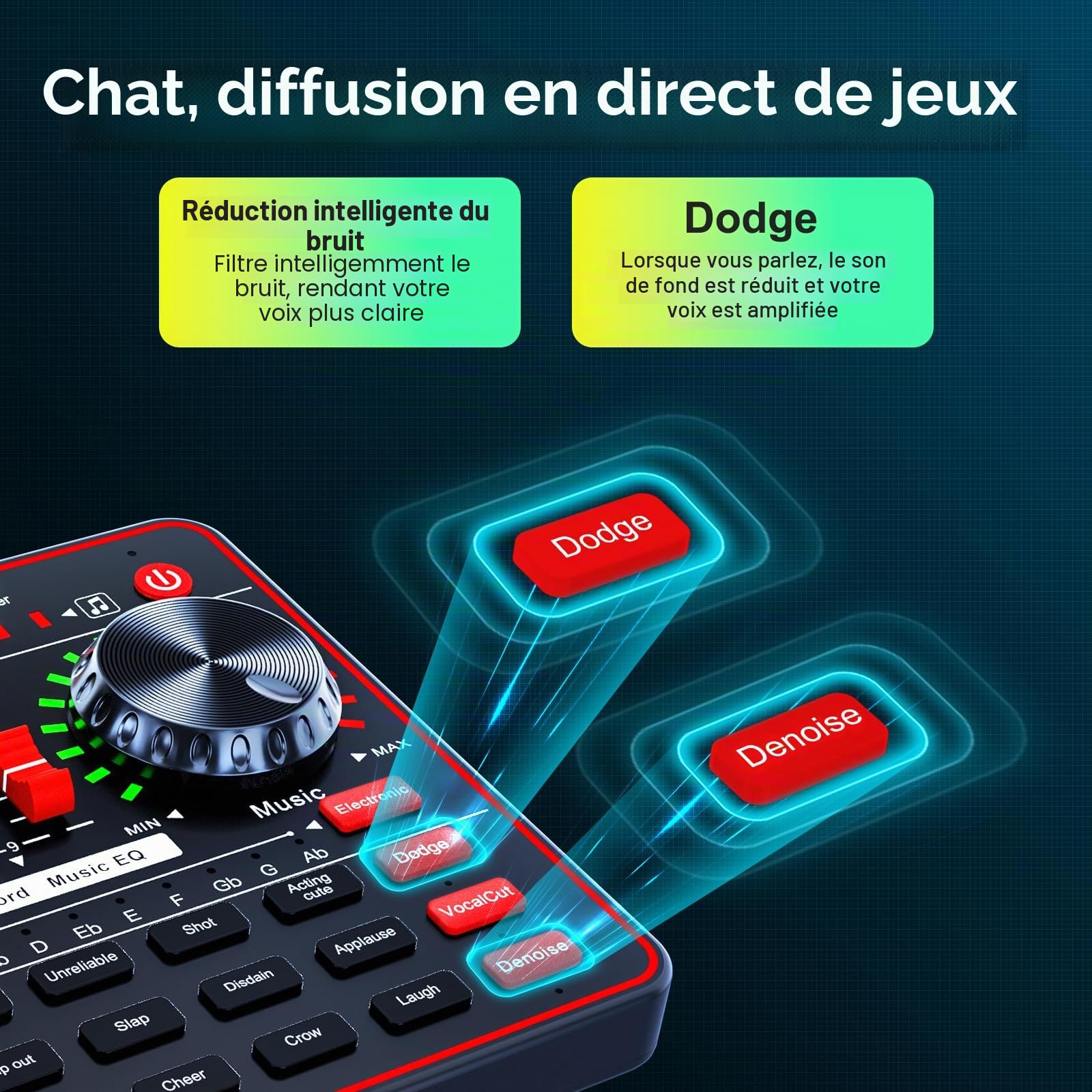 TENLAMP G3 Kit Podcast – Table de Mixage Live Sound Board, Micro Condensateur 3,5mm avec Support, Changeur de Voix, Réduction de Bruit – pour PC, Smartphone, Streaming & Création de Contenu