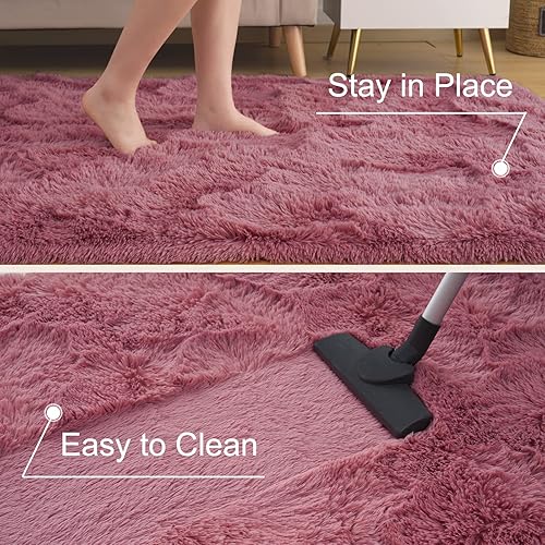 Miniatura 5 de Alfombras ultrasuaves y esponjosas para dormitorio, de 3 x 5 pies, alfombras de área de pelo largo para sala de estar, alfombra peluda grande y