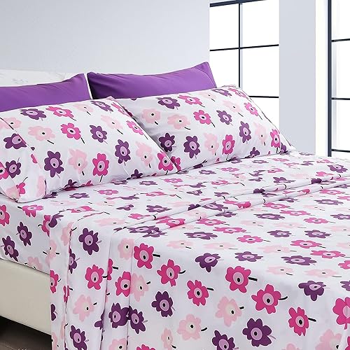 Miniatura 2 de American Home Collection Juego de sábanas y fundas de almohada estampadas de 6 piezas de microfibra cepillada, sin arrugas, bolsillo profundo de 14