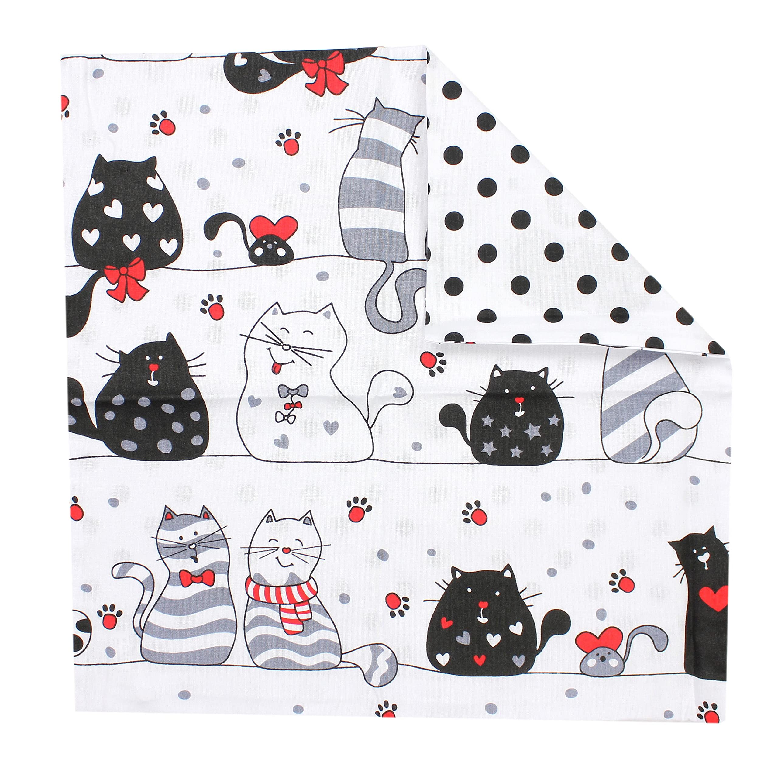 TupTam Kinder Kissenbezug Kissenhülle Dekorativ Gemustert, Farbe: Katzen Schwarz/Weiß, Größe: 40 x 40 cm - 3