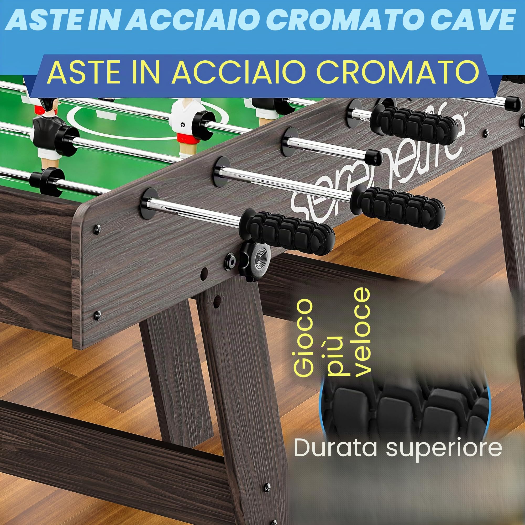 SereneLife Tavola da Calcio Balilla a Grandezza Naturale, Calcio con Palla Set per la Casa, Calcio Balilla Professionale, Design Moderno e Robusto.