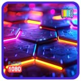 Glowing Geometric Shapes: The clean lines and bright lights create a sophisticated, modern Geometric look.