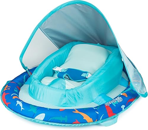 Miniatura 2 de SwimWays SwimWays 6067827 - Flotador de primavera para bebé con toldo ajustable, tiburón azul
