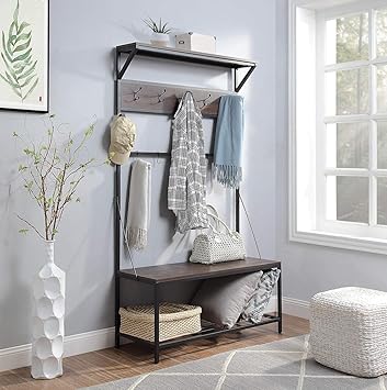large hall tree with shoe storage