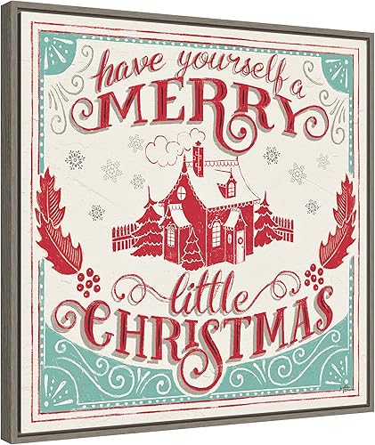 Miniatura 2 de Amanti Art Lienzo enmarcado para pared, diseño de Merry Little Christmas V, de Janelle Penner (22 pulgadas de ancho x 22 pulgadas de alto), marco