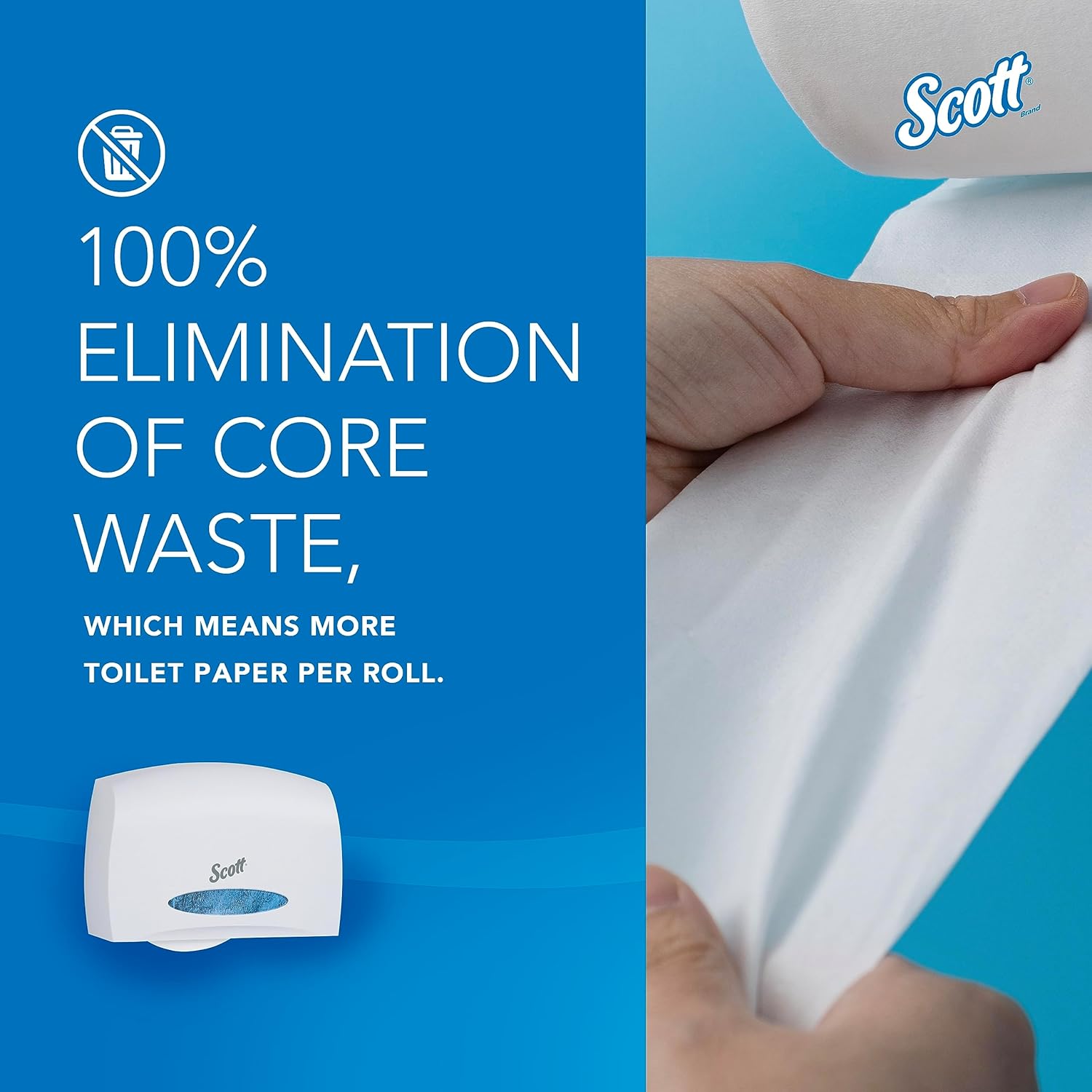 Kimberly-Clark Scott Jumbo Roll (JRT) Coreless Toilet Paper Dispenser (09603), White 14.25" x 9.75" x 6.00"