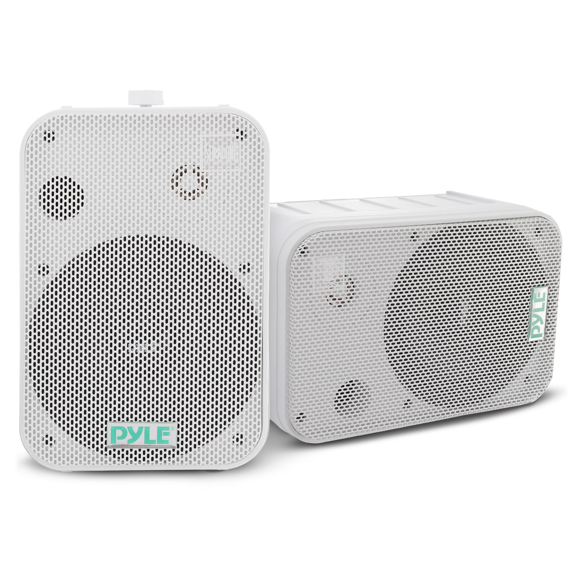 Dual Waterproof Outdoor Speaker System - 6.5 Inch Pair of Weatherproof Wall / Ceiling Mounted Speakers w/ Heavy Duty Grill, Universal Mount - For Use in the Pool, Patio, Indoor - Pyle PDWR50W (White)
