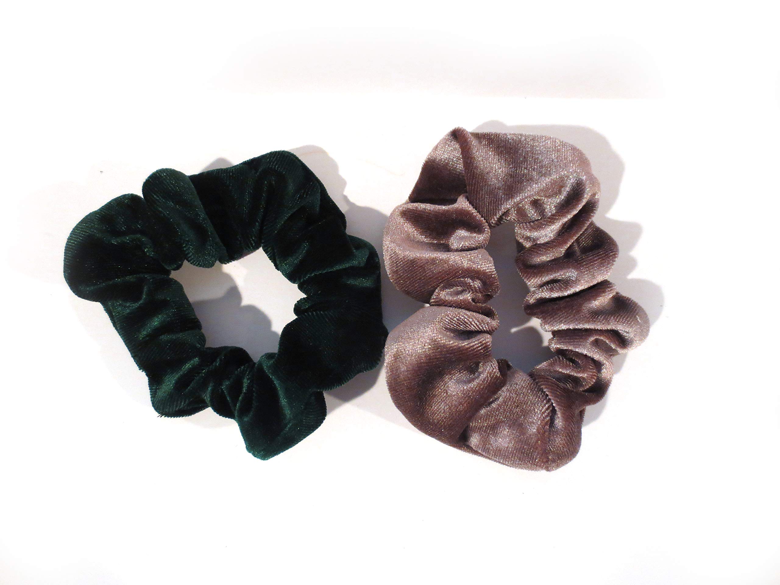 Amazon.com : Twos Company Velvet Scrunchie Set of 2 Colors 