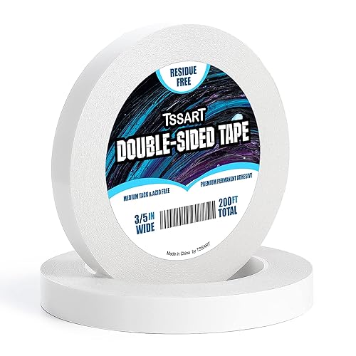TSSART Cinta adhesiva permanente ultrafina de doble cara  Cinta adhesiva de doble cara para arte, manualidades, fotografía, álbumes de recortes,