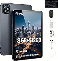 Tablet A-Tab8 10.1" Android 12, 8GB RAM 512GB ROM, 10000mAh, Câmera Dupla, Wi-Fi 5G - Kit com Teclado, Mouse e Stylus