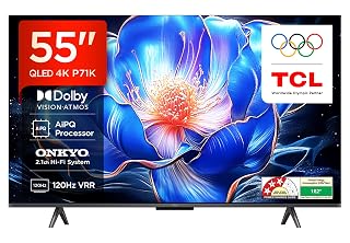 TCL 139 cm (55 inches) 4K Ultra HD Smart QLED Google TV | 120 Hz VRR | HDR 10+ | 35W Onkyo 2.1 | Dolby Vision & Atmos | 55P71K